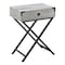 Monarch Specialties Accent Table - 24"H / Grey Cement / Black Nickel Metal I 3552 - alternate 1